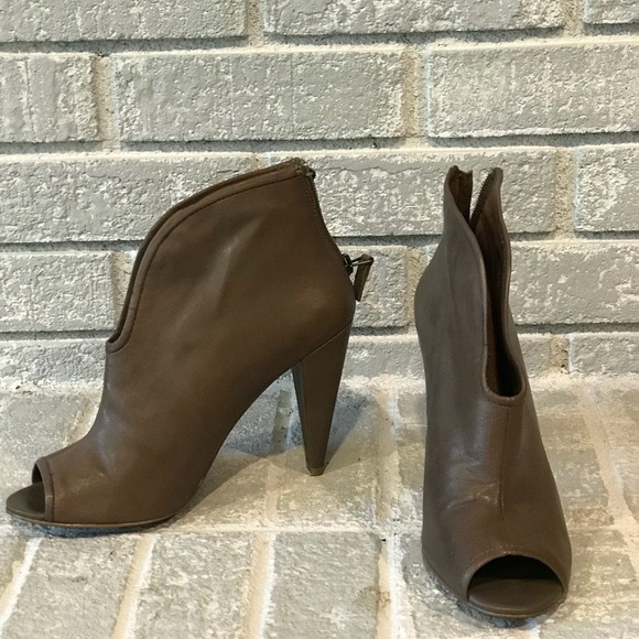 taupe peep toe shoes